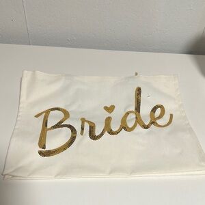 Bride Canvas Bag with Gold Lettering